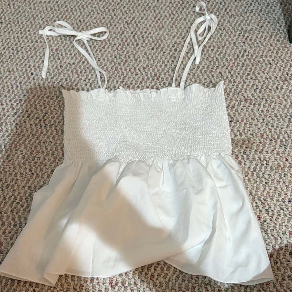 Amazon White Ruffled Women's Top